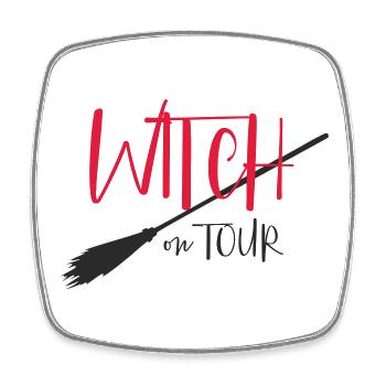 Logo de la Sorcière en tournée - Magnet carré - blanc - Devant