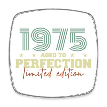 1975 - Square fridge magnet - white - Front