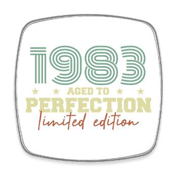 1983 - Square fridge magnet - white - Front