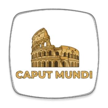 Italien Rom Caput Mundi Kolosseo Grafik-Logo - Viereckiger Kühlschrankmagnet - Weiß - Vorne