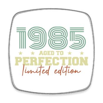 1985 - Square fridge magnet - white - Front