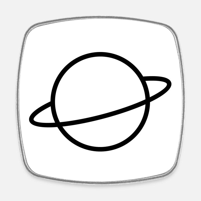 Planet - Viereckiger Kühlschrankmagnet - Weiß