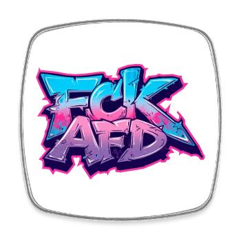 Graffiti Antifa Statement - Viereckiger Kühlschrankmagnet - Weiß - Vorne