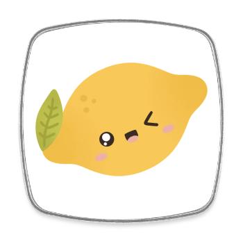 Lemon Kawaii - Square fridge magnet - white - Front