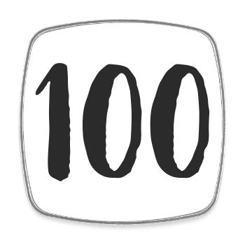100 dessinés à la main - Magnet carré - blanc - Devant