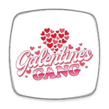 Galentines Gang Matching Look for Gals February 13 - Square fridge magnet - white - Front