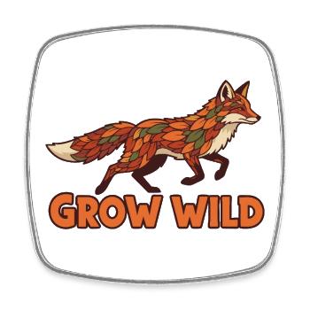 Waldfuchs Patchwork Grow Wild - Viereckiger Kühlschrankmagnet - Weiß - Vorne