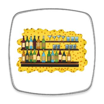 Barregal Cheese Evening Illustration - Square fridge magnet - white - Front