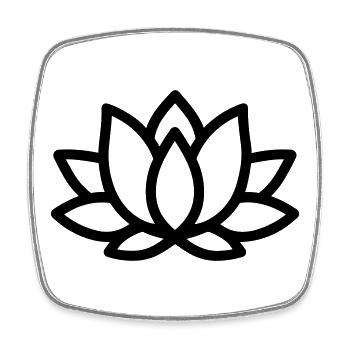 lotus flower - Square fridge magnet - white - Front