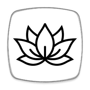lotus flower - Square fridge magnet - white - Front