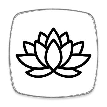 lotus flower - Square fridge magnet - white - Front