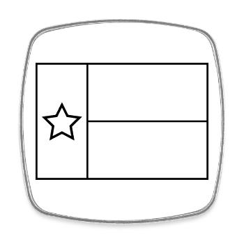 Profil du drapeau du Texas - Magnet carré - blanc - Devant