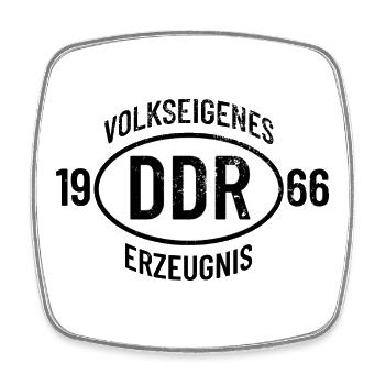 DDR Geburtstag Shirt, Hoodie, Tasse Jahrgang 1966 - Viereckiger Kühlschrankmagnet - Weiß - Vorne