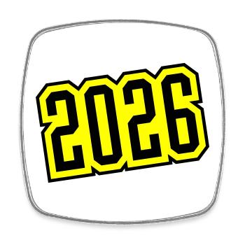 2026 - Square fridge magnet - white - Front