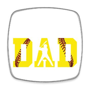 Softball-Vater lauter stolzer unterstützender Spieltags-Ausrüstung - Viereckiger Kühlschrankmagnet - Weiß - Vorne