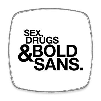 Sexe Drogues Sans Typographie Dire un nerd - Magnet carré - blanc - Devant