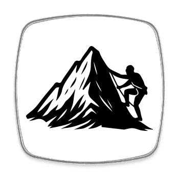 Bergsteiger Symbol Berge - Viereckiger Kühlschrankmagnet - Weiß - Vorne