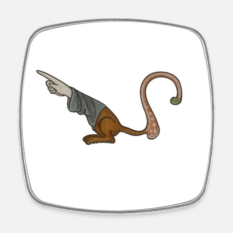 Medieval Pointer Finger - MARGINALIA - Square fridge magnet - white