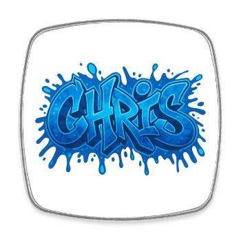 Graffiti CHRIS Name Gift Ideal Printable On - Square fridge magnet - white - Front