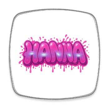 Graffiti HANNA Name Gift Ideal druckbar auf - Viereckiger Kühlschrankmagnet - Weiß - Vorne