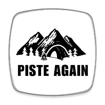 PISTE AGAIN. SKI. SKI WINTE SPORT - Square fridge magnet - white - Front