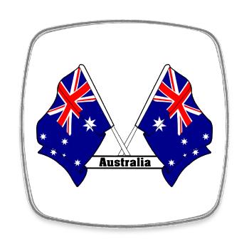 Australien kreuzte Flaggen - Viereckiger Kühlschrankmagnet - Weiß - Vorne