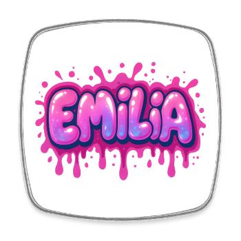 Graffiti  Emilia Prénom cadeau idéal imprimable su - Magnet carré - blanc - Devant