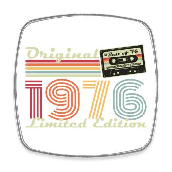 Original 1976 Jahrgang Vintage Geburtstag Retro - Viereckiger Kühlschrankmagnet - Weiß - Vorne