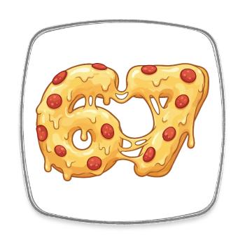 67 Pizza Meme Italian Food Lover Humor - Square fridge magnet - white - Front