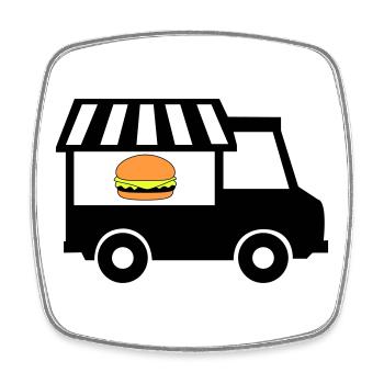 food truck de rue - Magnet carré - blanc - Devant