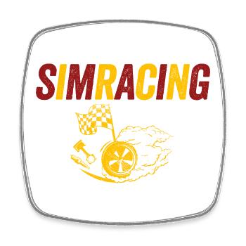 SimRacing Heatwave Emblem - Square fridge magnet - white - Front