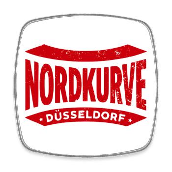 Düsseldorf Nordkurve Hoodie, Shirt, Tasche, Cap - Viereckiger Kühlschrankmagnet - Weiß - Vorne