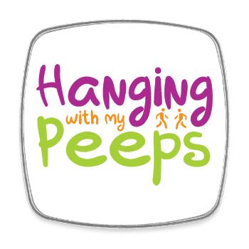 Hanging with my Peeps - Viereckiger Kühlschrankmagnet - Weiß - Vorne
