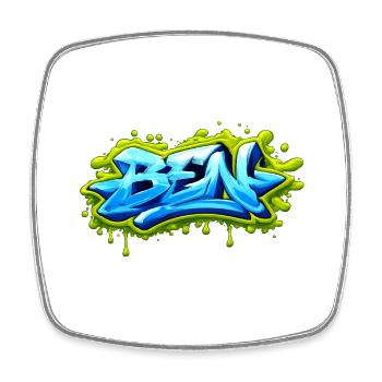 Graffiti BEN Name Geschenk Ideal Druckbar auf t- - Viereckiger Kühlschrankmagnet - Weiß - Vorne