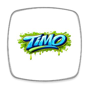 GRAFFITI NAME TIMO FOR PERFECT GIFT PRINTABLE - Square fridge magnet - white - Front