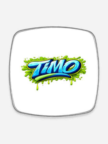 GRAFFITI NAME TIMO FOR PERFECT GIFT PRINTABLE - Square fridge magnet - white