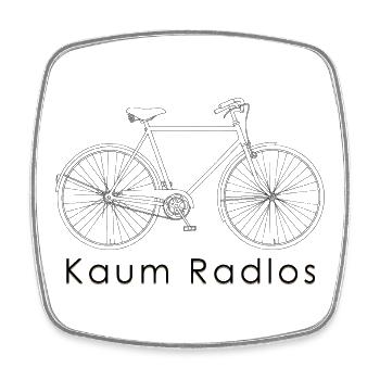 Motif minimaliste de bicyclette à peine sans roues - Magnet carré - blanc - Devant