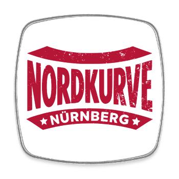 Nürnberg Stadion Fan Tasse, Kissen, Tasche, Shirt - Viereckiger Kühlschrankmagnet - Weiß - Vorne