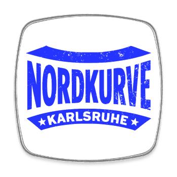 Karlsruhe Nordkurve Stadion Fan Hoodie, Tasse - Viereckiger Kühlschrankmagnet - Weiß - Vorne