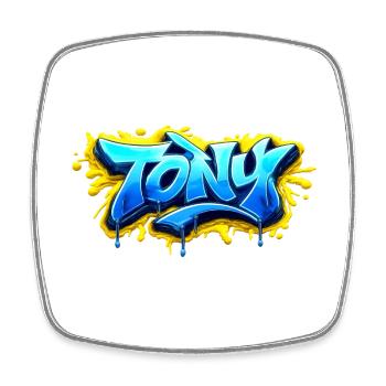 GRAFFITI NAME TONY FOR PERFECT GIFT PRINTABLE - Square fridge magnet - white - Front