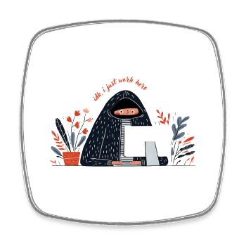 Funny Office Quote – IDK I Just Work Here Design - Viereckiger Kühlschrankmagnet - Weiß - Vorne