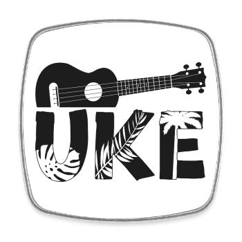 Hawaiian Ukulele Uke Uke - Square fridge magnet - white - Front
