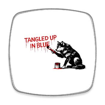 Sang Rouge TW Police de Loup - Magnet carré - blanc - Devant