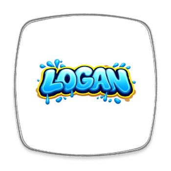 LOGAN GRAFFITI NAME FOR PERFECT GIFT PRINTABLE  - Magnet carré - blanc - Devant