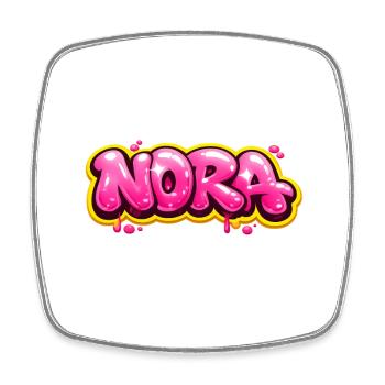 NORA GRAFFITI NAME FOR PERFECT GIFT PRINTABLE - Square fridge magnet - white - Front