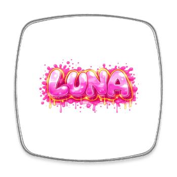 LUNA-GRAFFITI-NAME FÜR PERFEKTES GESCHENK DRUCKBAR - Viereckiger Kühlschrankmagnet - Weiß - Vorne