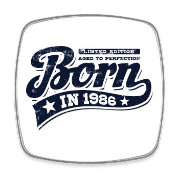 Né en 1986 - Anniversaire - Édition limitée - Magnet carré - blanc - Devant