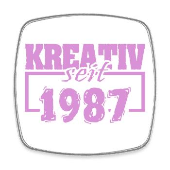 Kreativ 1987 - Viereckiger Kühlschrankmagnet - Weiß - Vorne