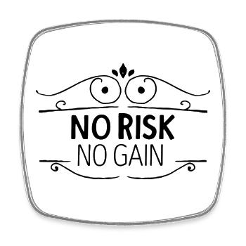 No Risk No Gain – Motivating Success Design - Square fridge magnet - white - Front