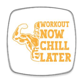 Fitness Motivation Bodybuilder Lift Now Break - Square fridge magnet - white - Front